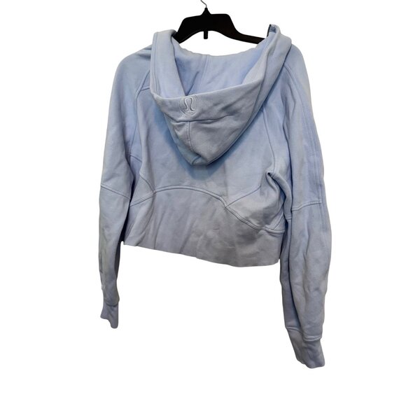 Lululemon Half-Zip Hoodie XS/S Blue Cotton-Blend Knit Ribbed High-Low Hem Lightw - Picture 4 of 11